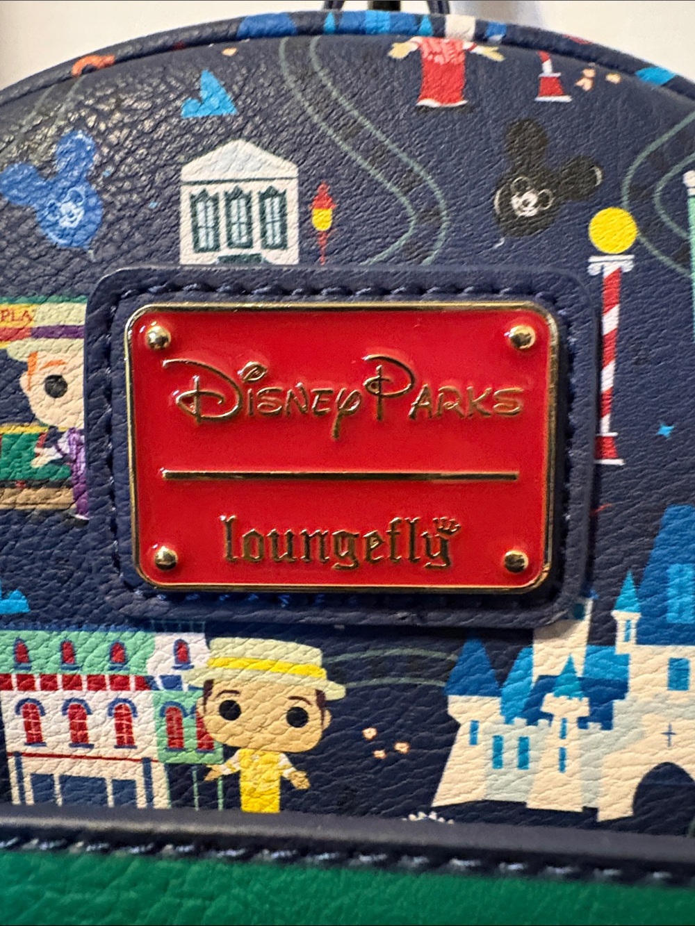 Loungefly Never Used Navy Main Street Railway Mini Backpack - Picture 3 of 5